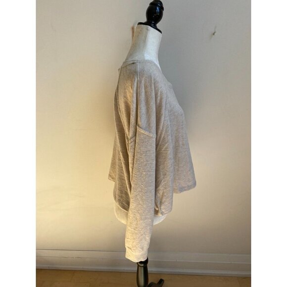 BP Bnwot Women Cropped Stitch Beige Oatmeal Supersoft Buttons - Picture 3 of 7